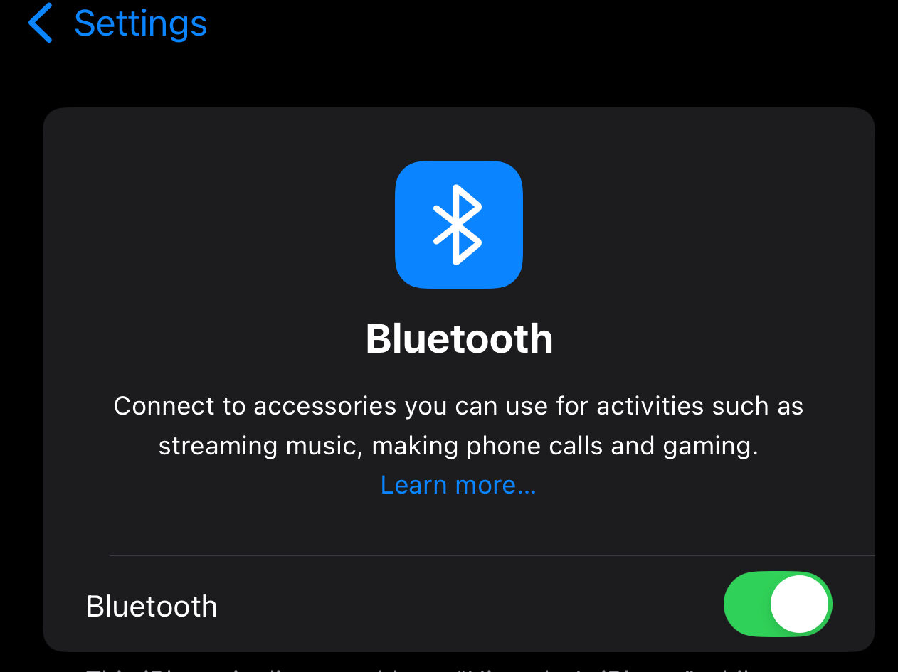 Settings > Bluetooth